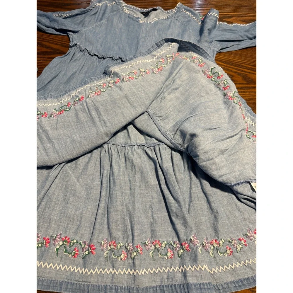 Lucky Brand chambray tiered